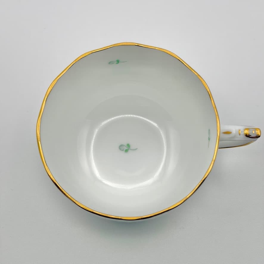 美品 ヘレンド アポニーグリーン ティーカップ＆ソーサー704