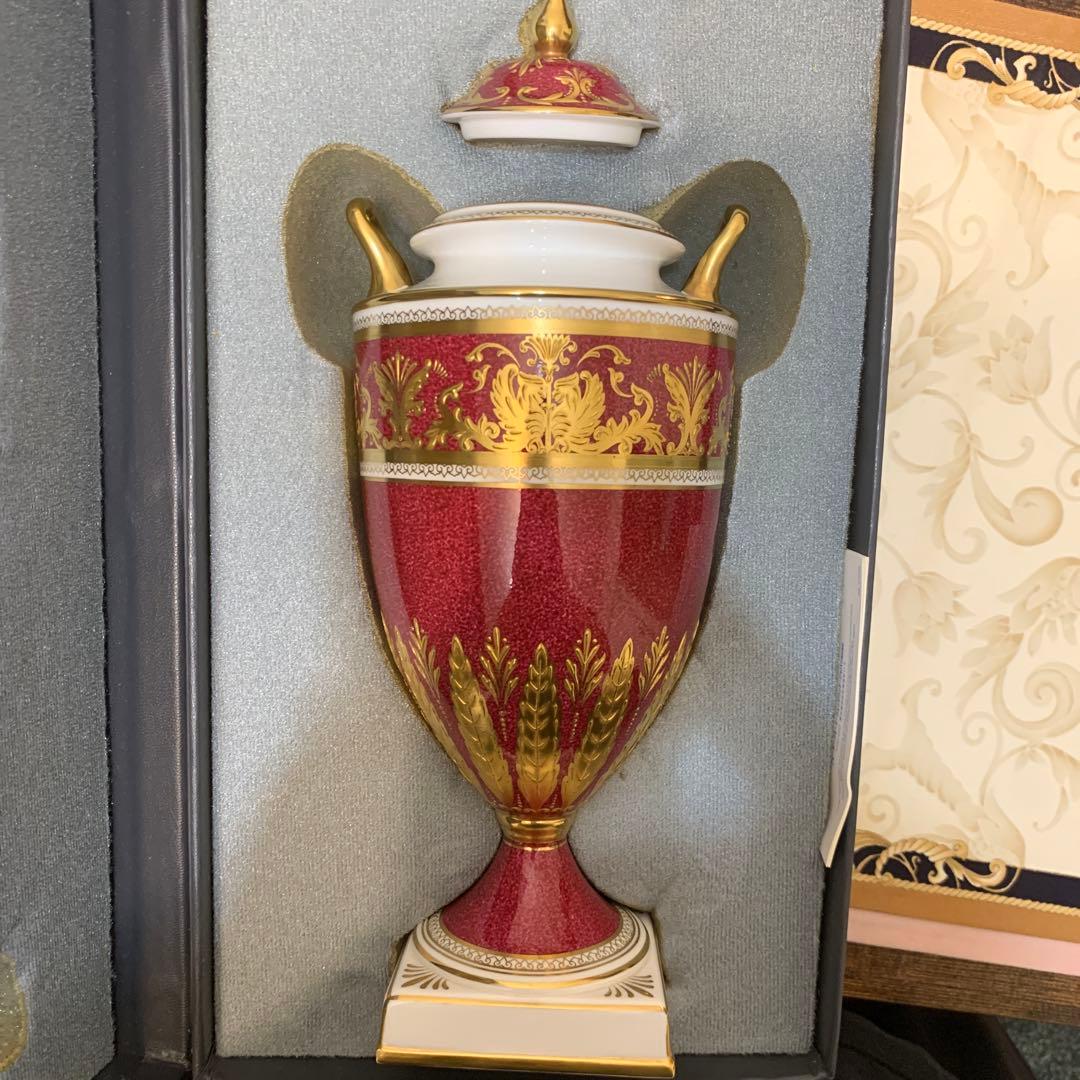 元箱　ウェッジウッド コロンビア　パウダー　ルビー　フラワーベース　希少品