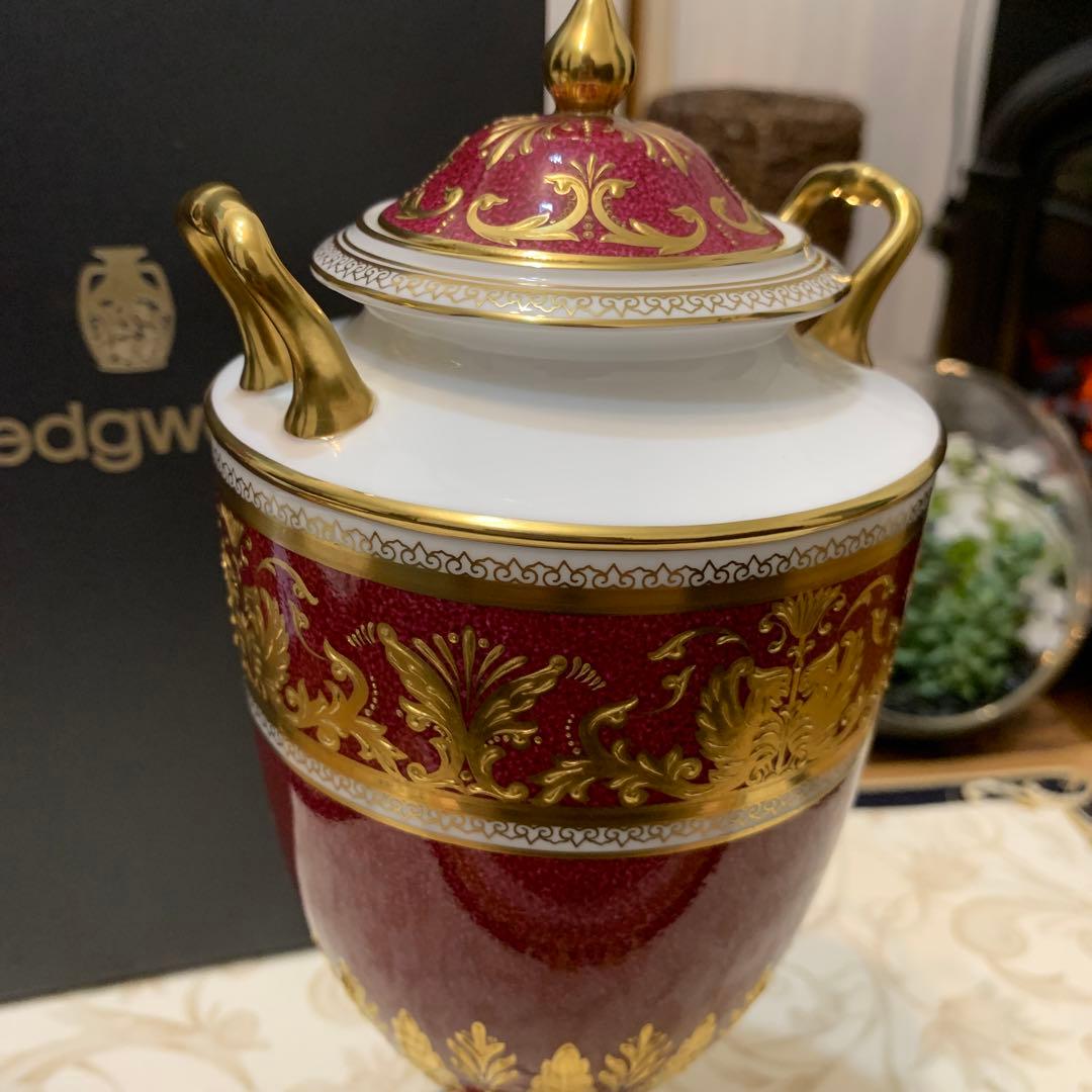 元箱　ウェッジウッド コロンビア　パウダー　ルビー　フラワーベース　希少品