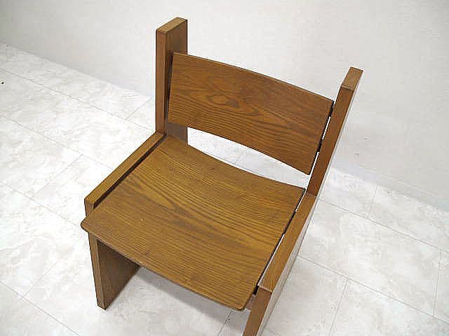 ヴィンテージ　キリスト教会使用 チャーチチェア 無垢材　カトリック　サイドチェア