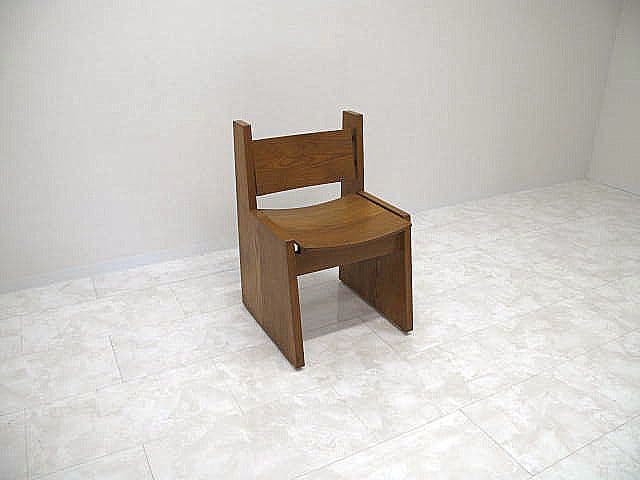 ヴィンテージ　キリスト教会使用 チャーチチェア 無垢材　カトリック　サイドチェア