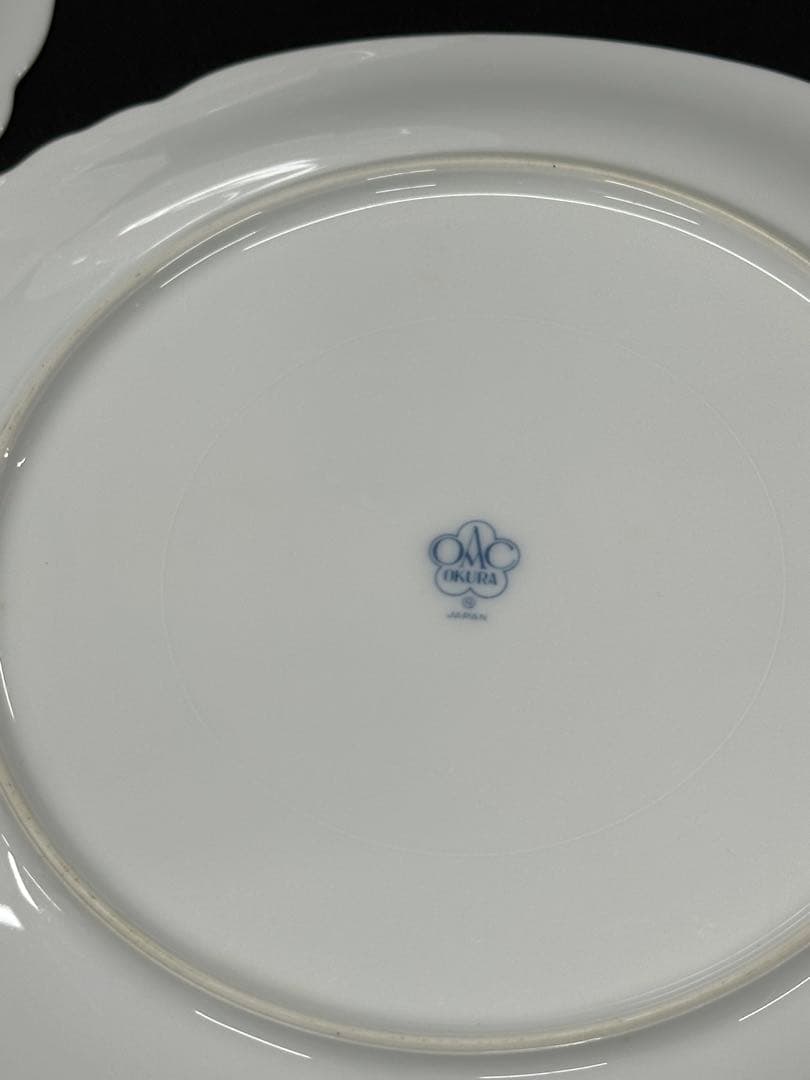 【USED】大倉陶園　大倉　フラワーブーケ　プレート　25cm 3P