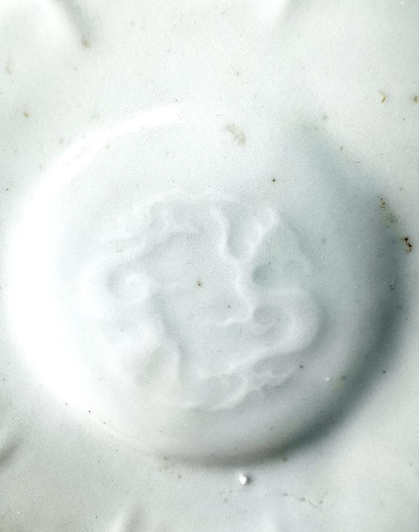 江戸中期 古伊万里 白磁陽刻小皿 5客 時代物 伝世品焼物 ウブ品WWTT314