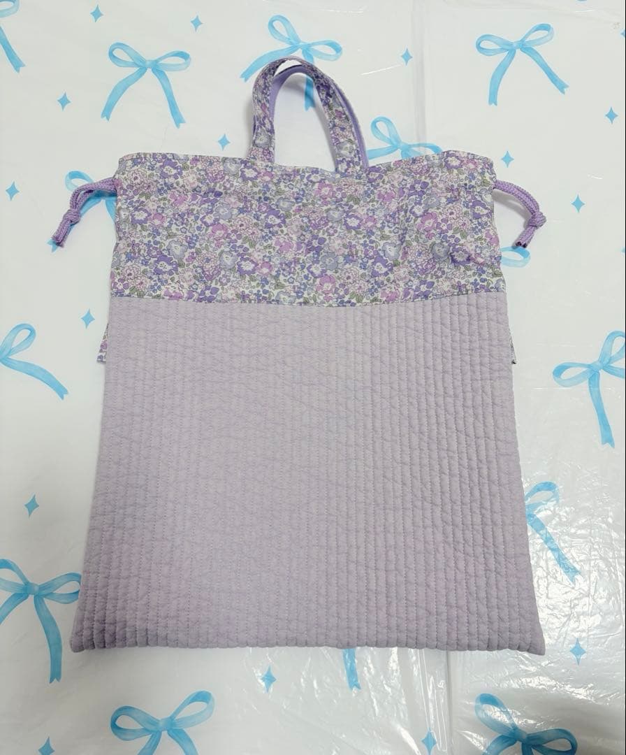 リバティ　ミシェル×ヌビ　レッスンバッグ上履き袋体操服袋　ハンドメイド