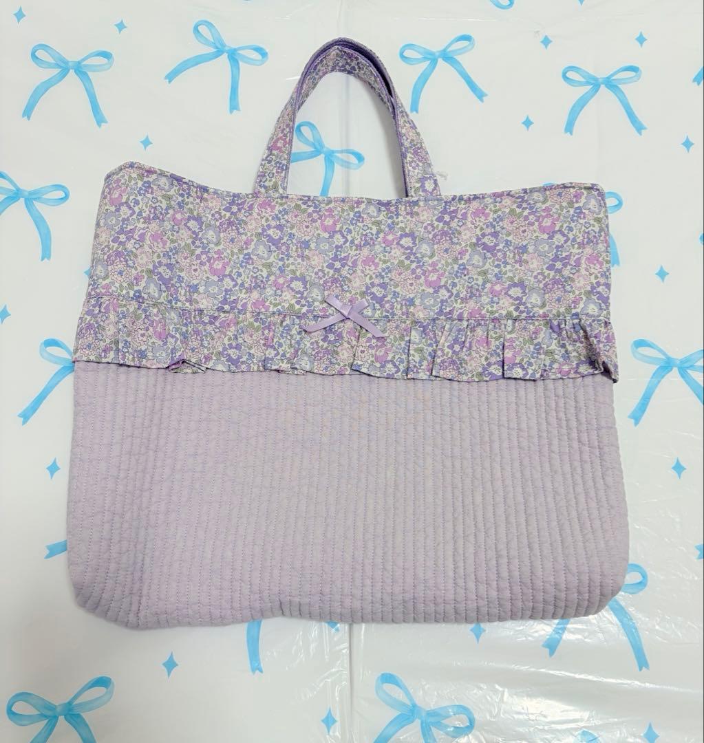 リバティ　ミシェル×ヌビ　レッスンバッグ上履き袋体操服袋　ハンドメイド