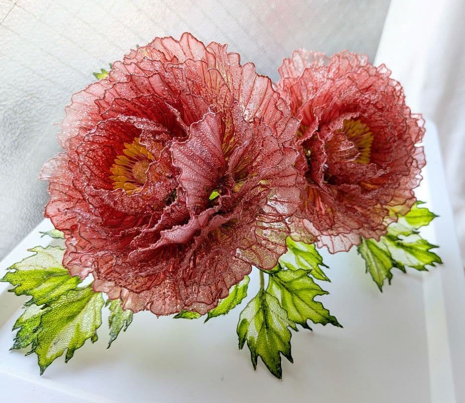 牡丹の花　　　アメリカンフラワー　（ディップフラワー）