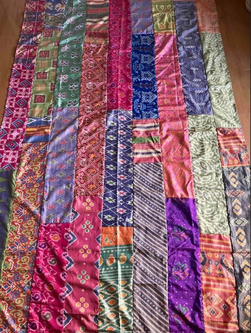 Silk Pachwork Curtain インドサリー　#A22 シングル