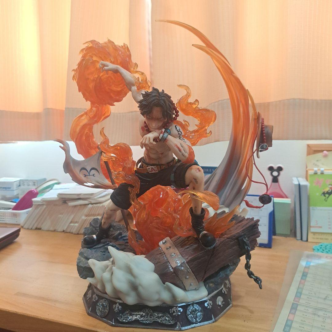 ワンピースエースフィギュア ガレージキット 約42cm 炎エフェクト付き