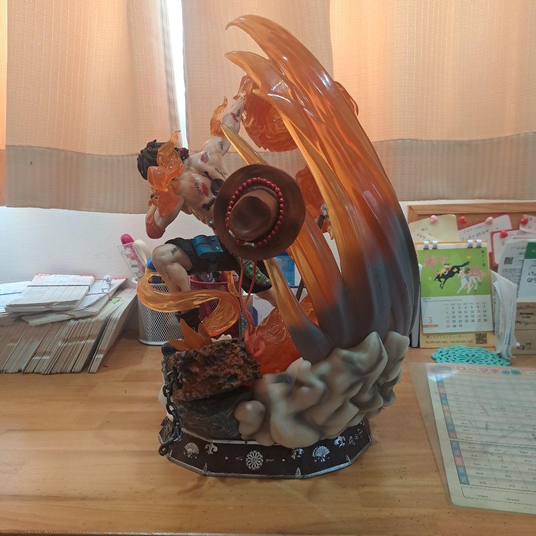 ワンピースエースフィギュア ガレージキット 約42cm 炎エフェクト付き