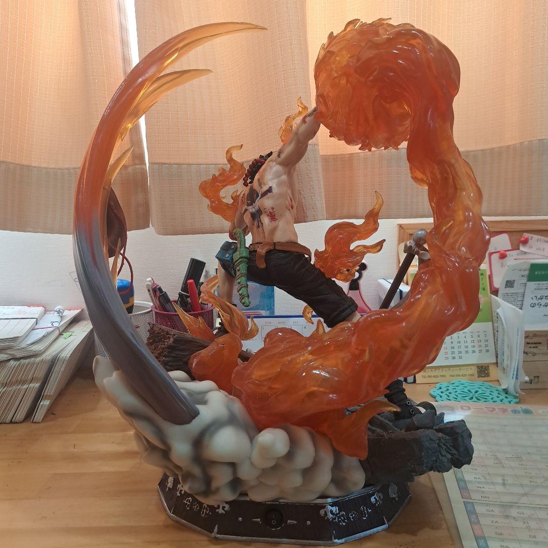 ワンピースエースフィギュア ガレージキット 約42cm 炎エフェクト付き