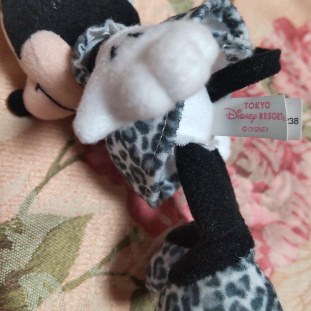 希少 ミニーマウス ヒョウ柄キーホルダー ボールチェーン