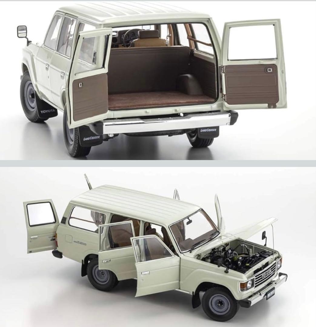京商　1/18 ランドクルーザー 60 ホワイト完成品