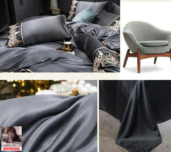 華奢すぎる?灰色シングル布団カバー3点 刺繍寝具セットシーツ枕カバー付 ツル5