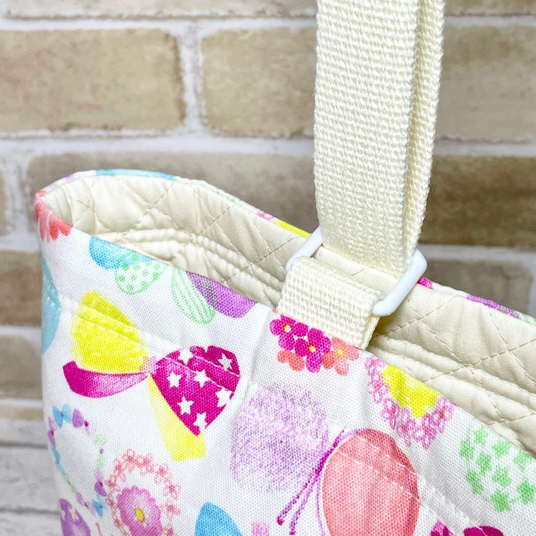 カラフル(WH)×ラベンダー 入園入学グッズ5点セット/裏地キルティング