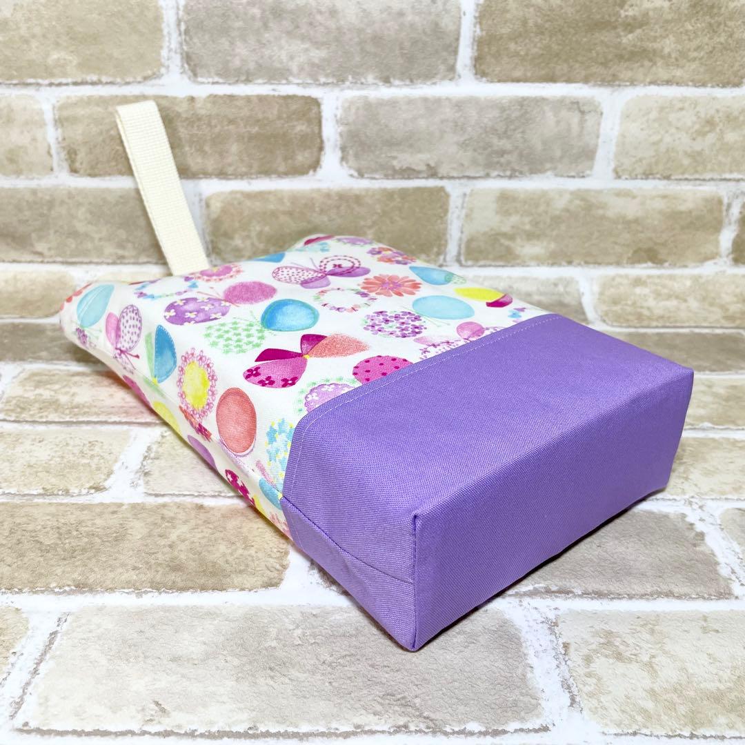 カラフル(WH)×ラベンダー 入園入学グッズ5点セット/裏地キルティング