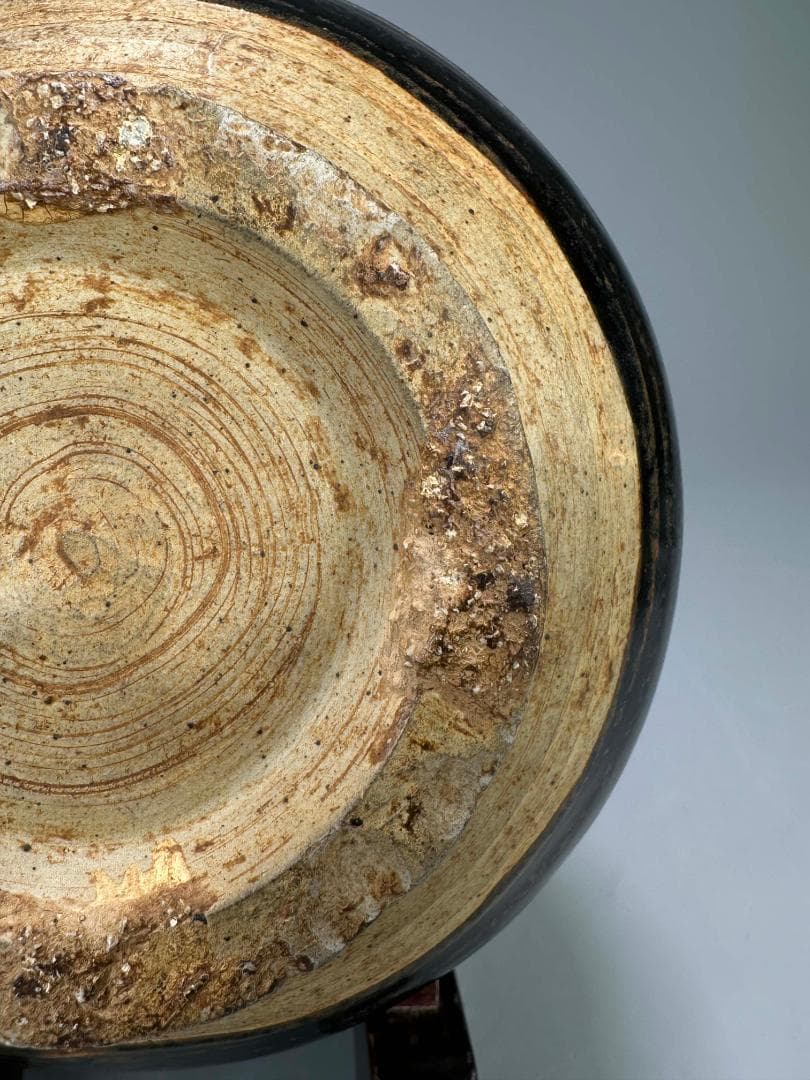 UM10S25中国美術　元代　磁州窯　剔黒花文瓶　花瓶　花入　時代華道具　唐物