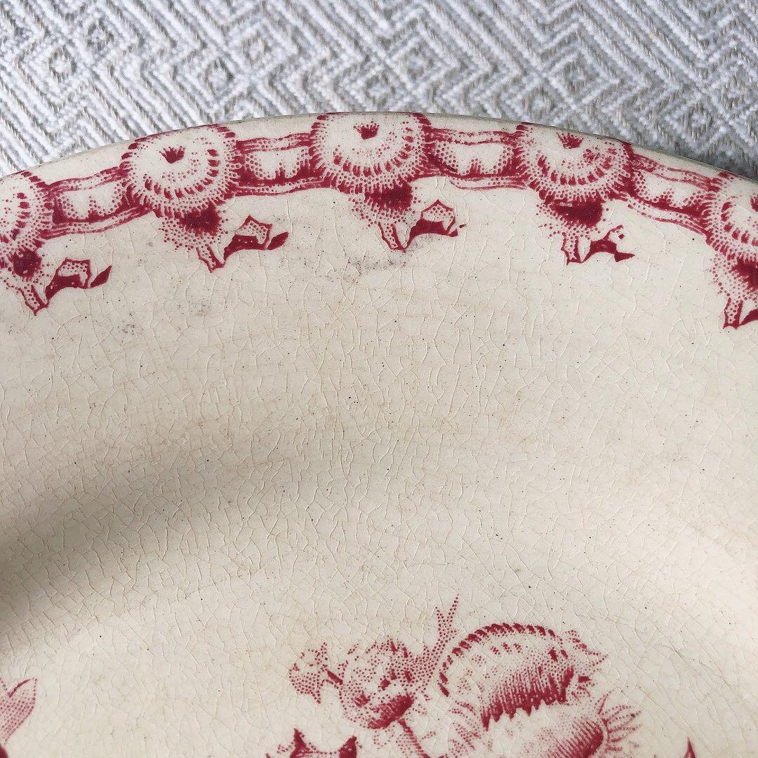 希少　GIEN ジアン あざみ柄ディナープレート　フランスアンティークプレート