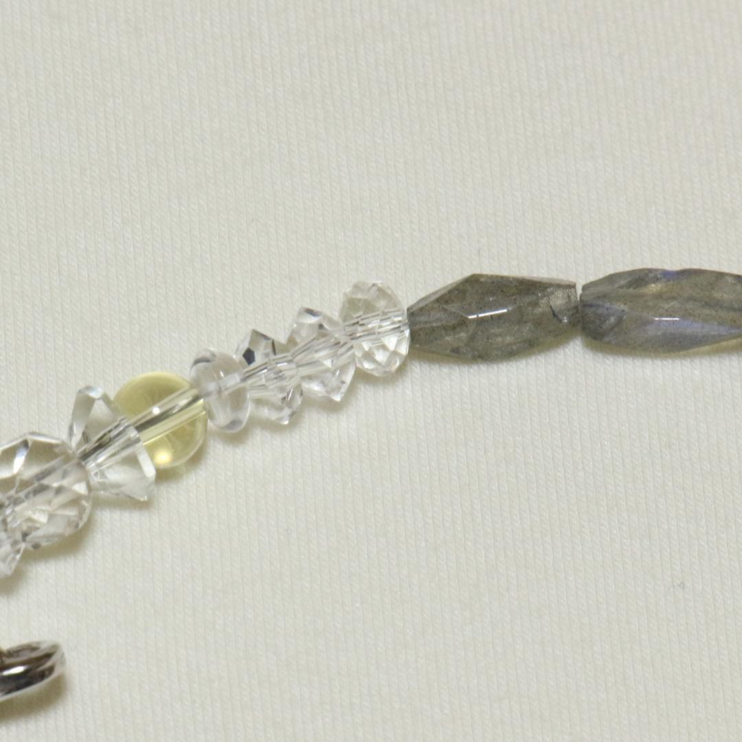 一点物 天然石ネックレス 雫 大粒フローライト マルチジェム 43cm