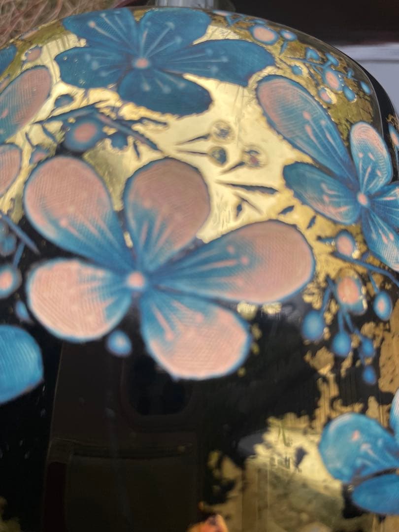 新品　骨董品　希少　花瓶 花柄 陶器 木箱付き　彫漆 草花漆花瓶 草花漆 花瓶