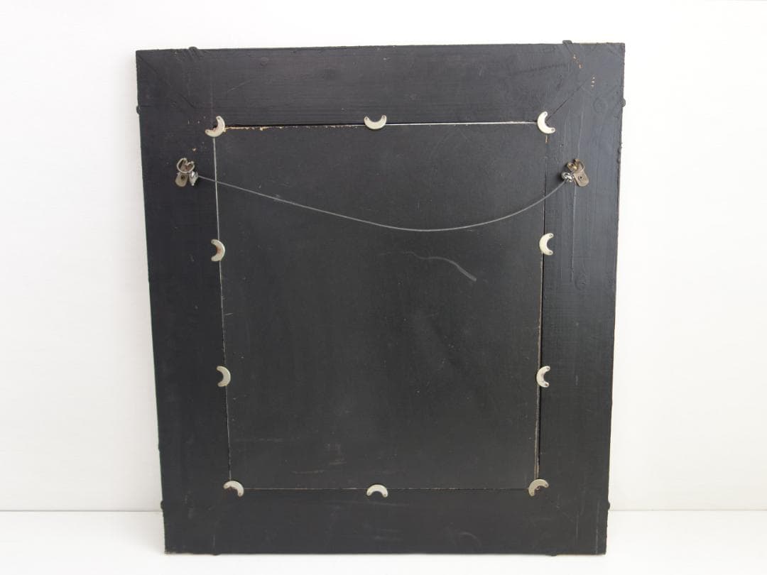 【中古】M▽彫峰 絵画 額縁 八方睨みの虎 落款 (39823)