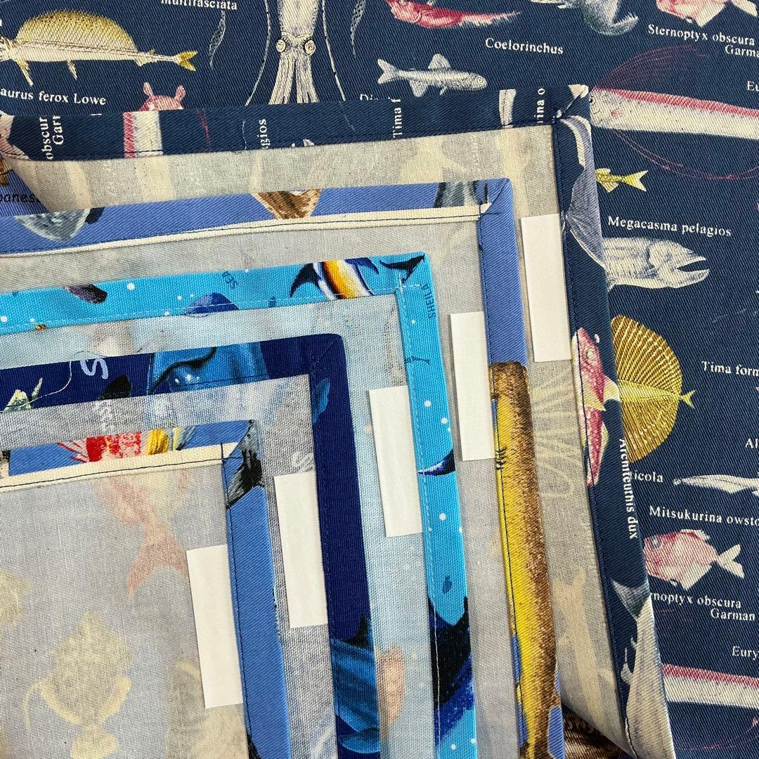 005 海 給食セット×5枚 小学校 ランチョンマット ネームタグ 入学 給食