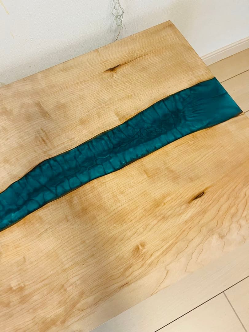 レジンテーブル　ローテーブル デスク　カエデの木　メープル