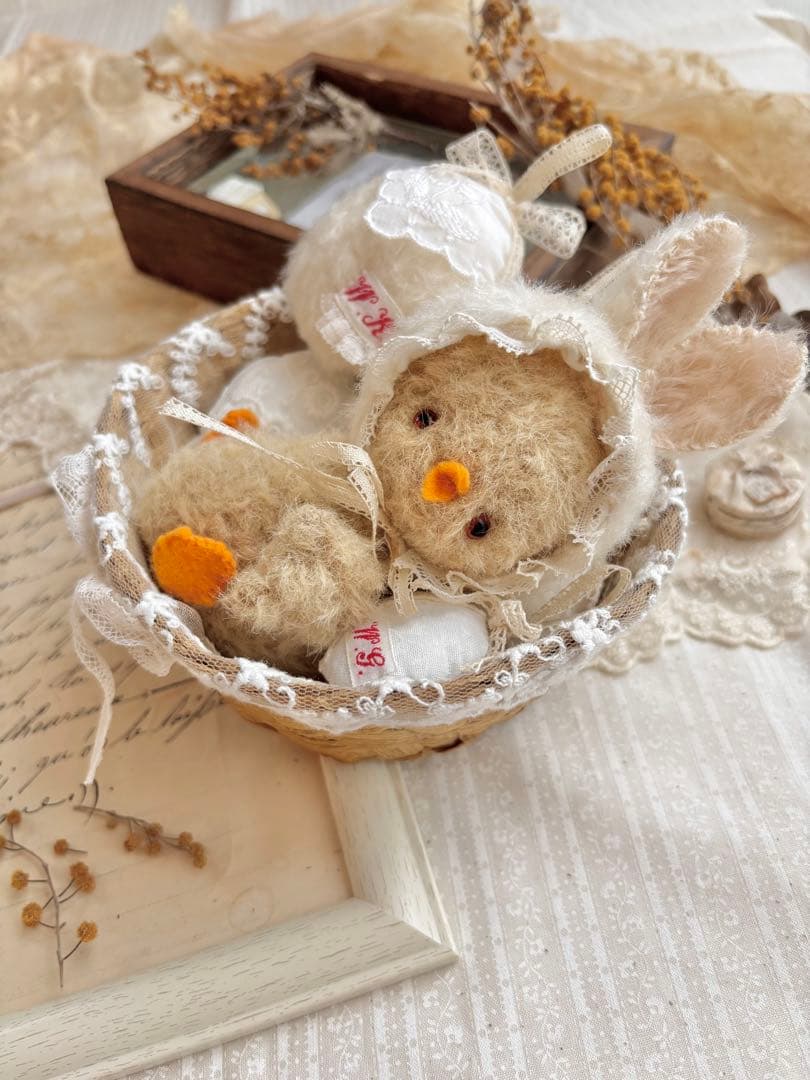 チッチのエッグバスケット☆ ひよこ　ぬいぐるみ　テディベア　イースター