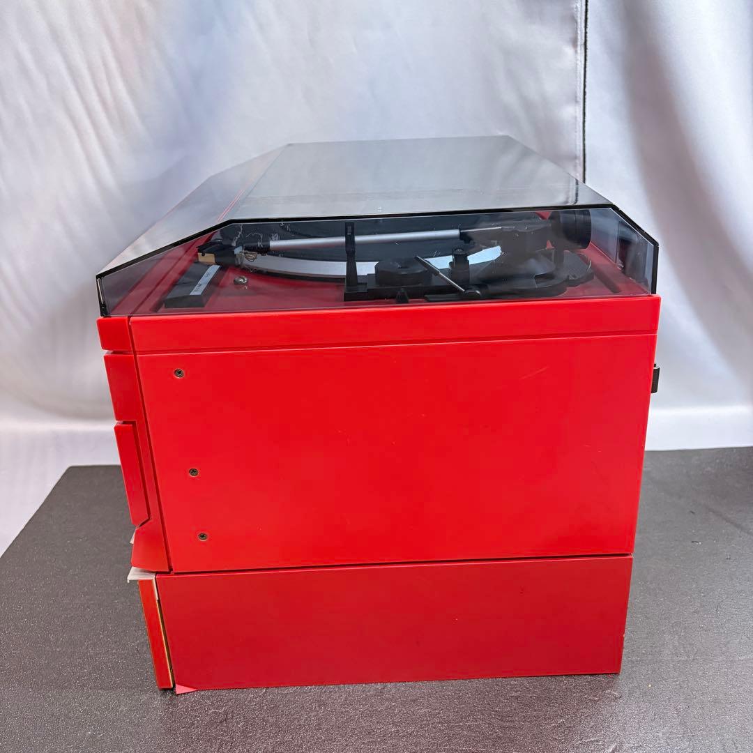 SANYO DCW-W03 コンポ テープカセット レコード 昭和レトロ 赤