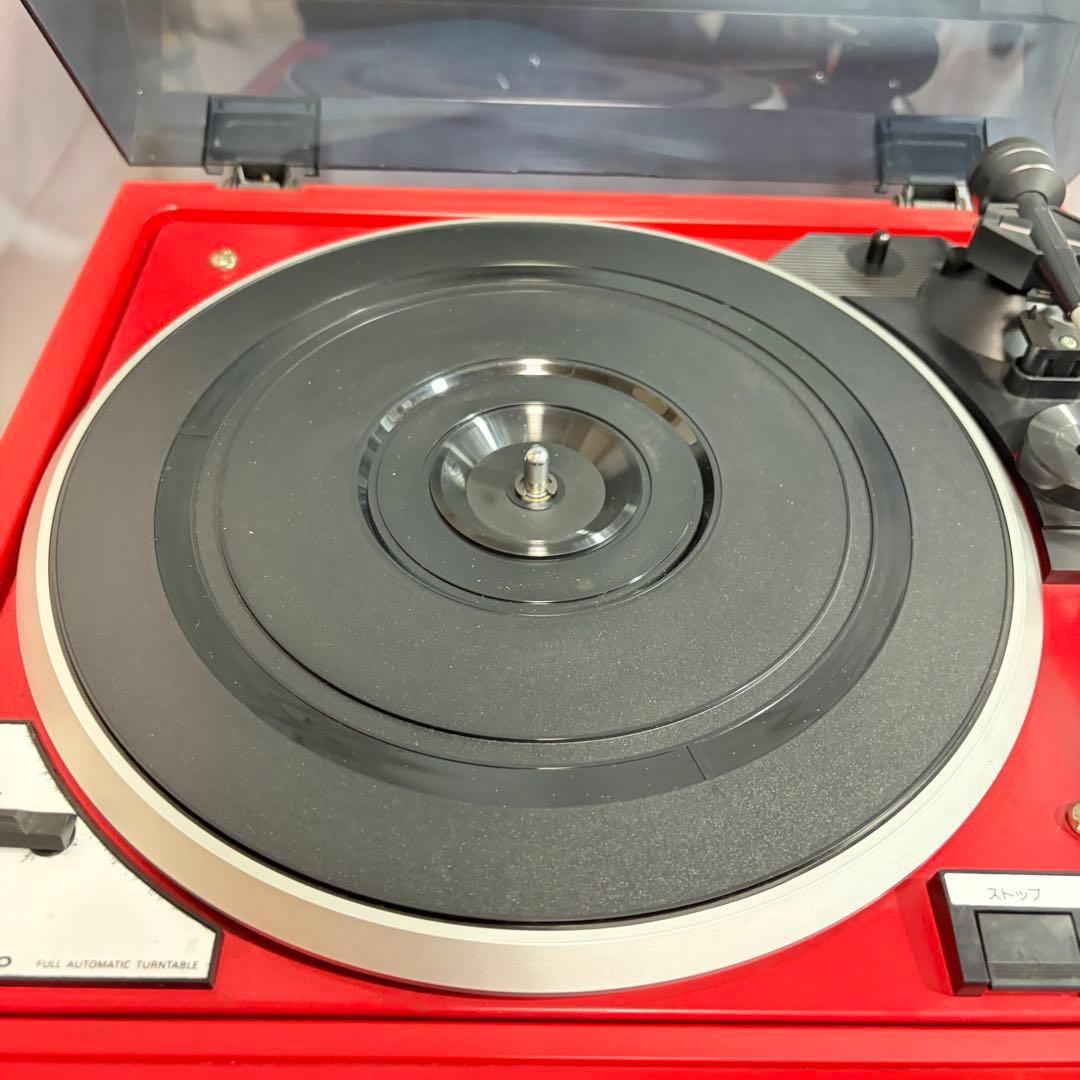 SANYO DCW-W03 コンポ テープカセット レコード 昭和レトロ 赤