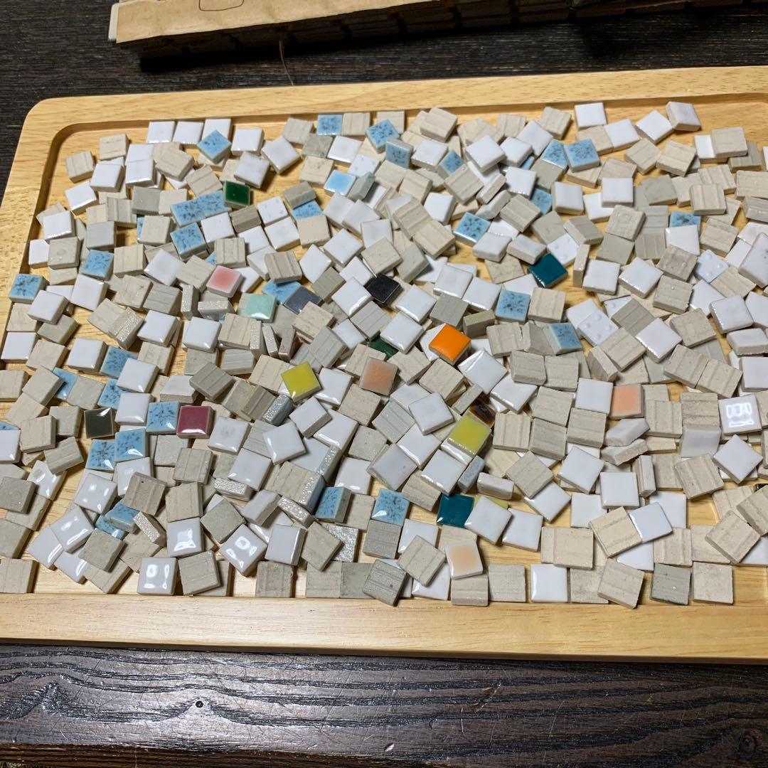 タイル　木製トレー　ハンドメイドに