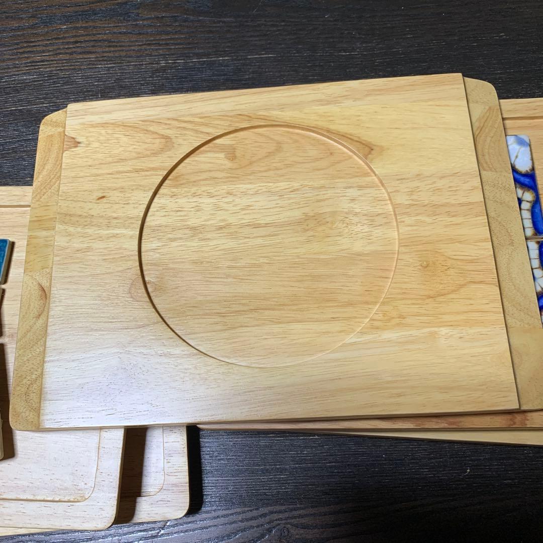 タイル　木製トレー　ハンドメイドに
