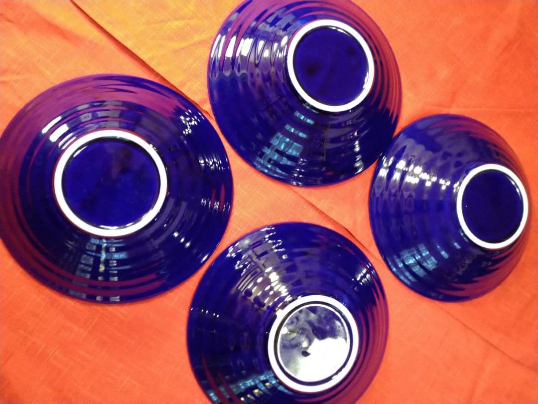 ♥豪華で、素敵な演出♥有田焼♥【青海流・黒白刷毛コバルトブール渦巻丼皿】新品２皿