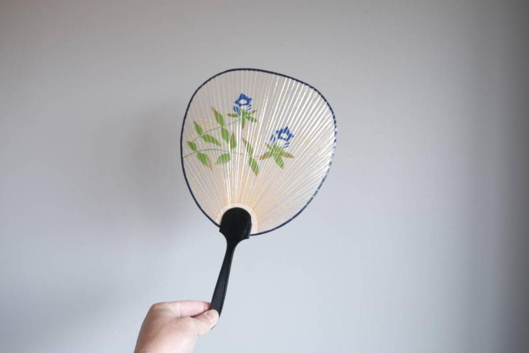 2個セット【新品】岐阜 美濃和紙 水うちわ 透ける団扇（桔梗/鳥） 化粧箱付
