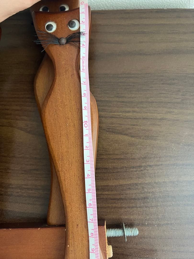 昭和レトロ　猫デザイン 木製　スリッパラック　当時物