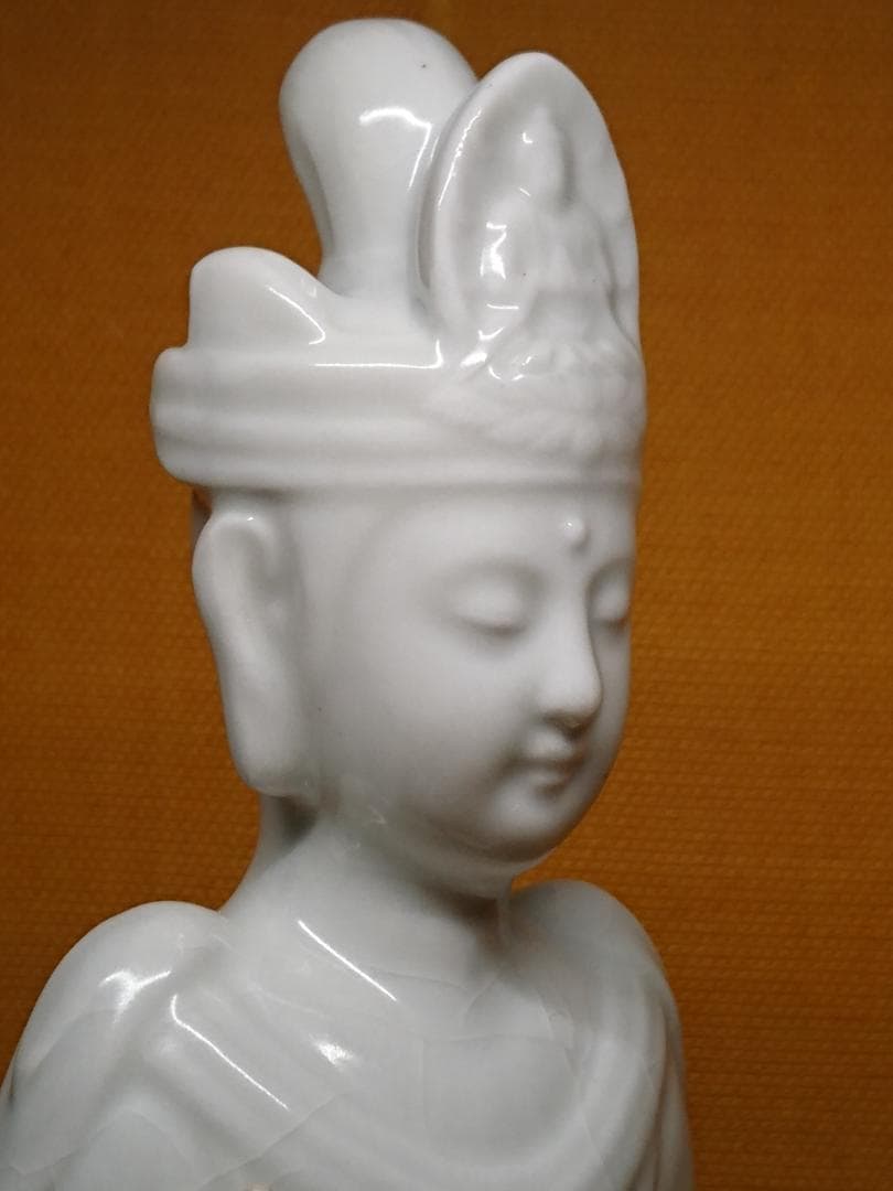 【美品】仏教美術　観音　仏像　陶器　置物　インテリア　工芸品　美術品　A1133