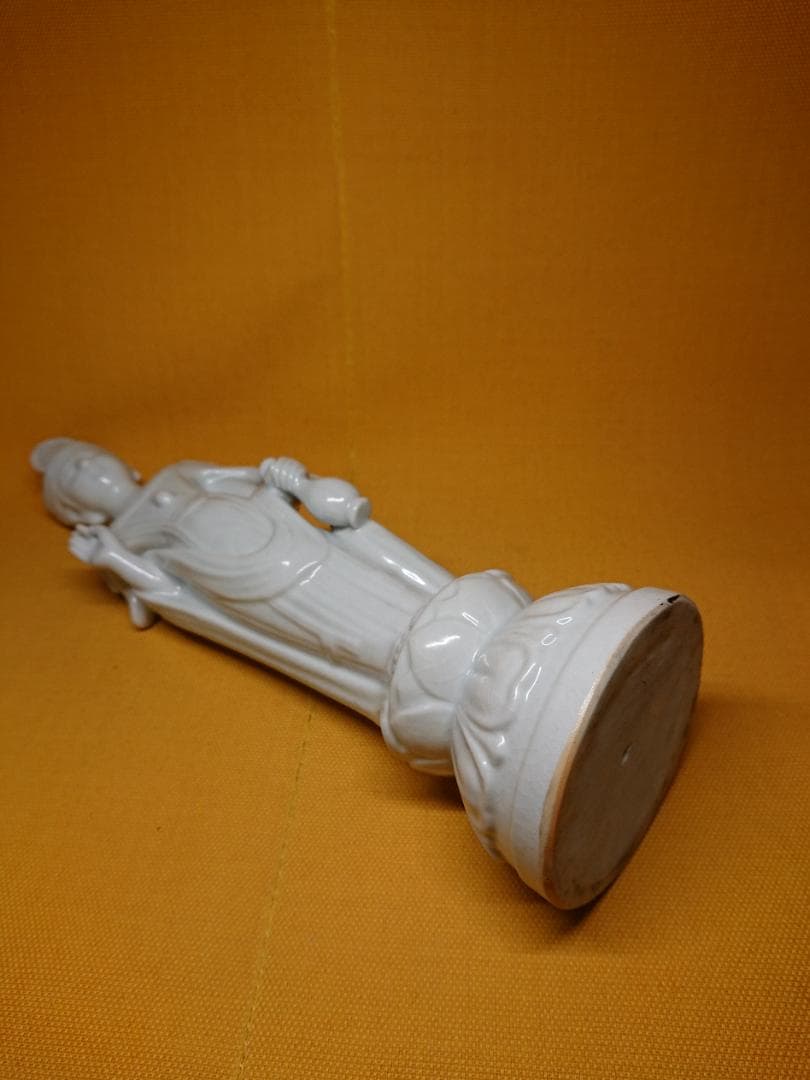 【美品】仏教美術　観音　仏像　陶器　置物　インテリア　工芸品　美術品　A1133