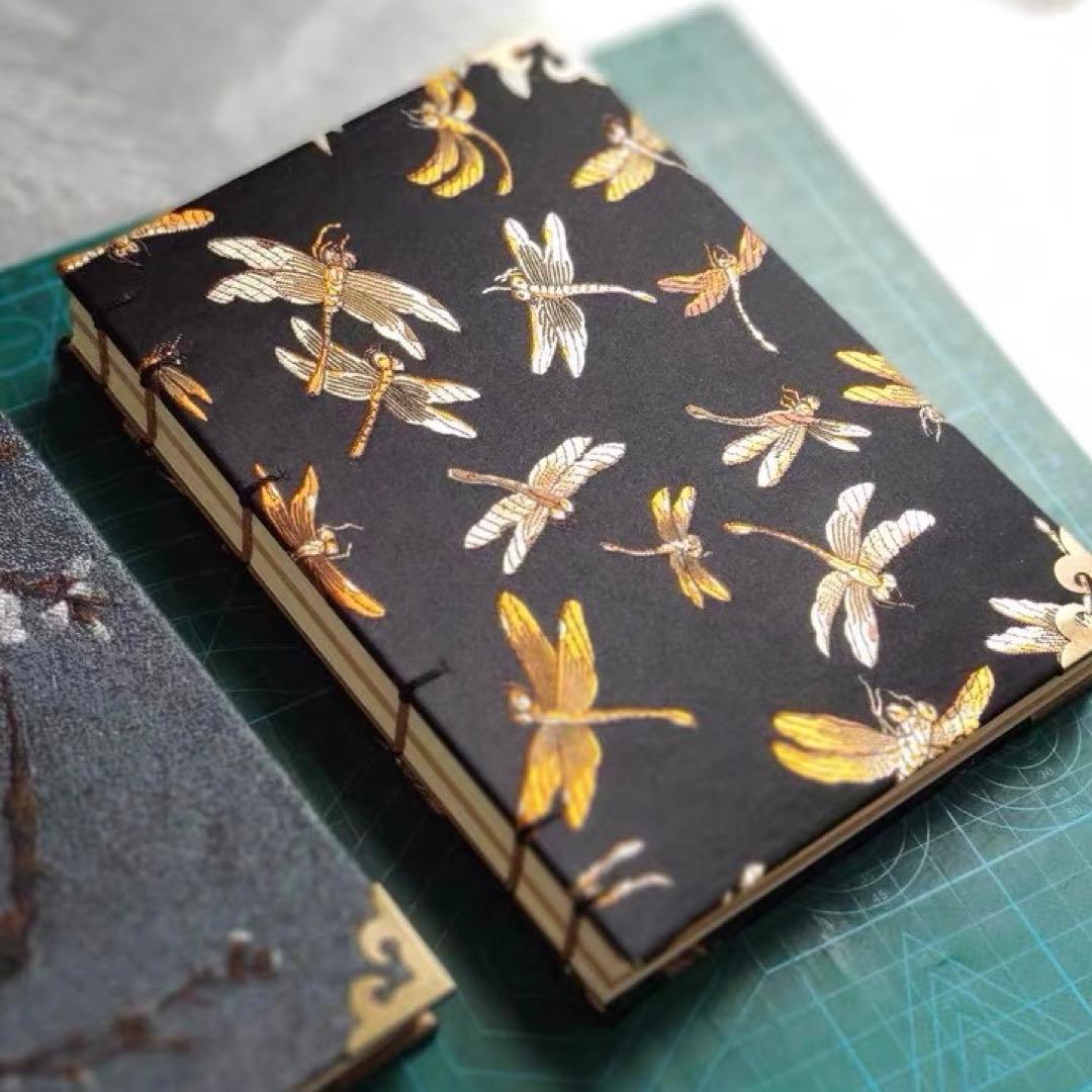 ハンドメイド高級和綴じ金糸刺繍手帳上質紙織錦紙クラフト紙