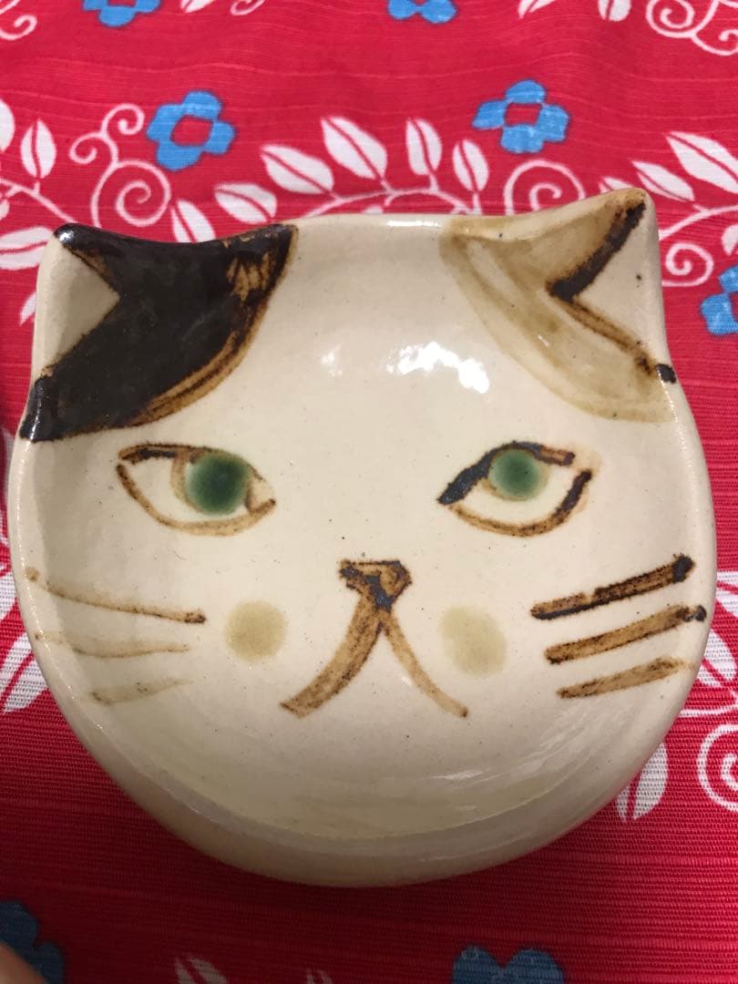 希少‼️沖縄やちむん 猫デザイン皿3点セット