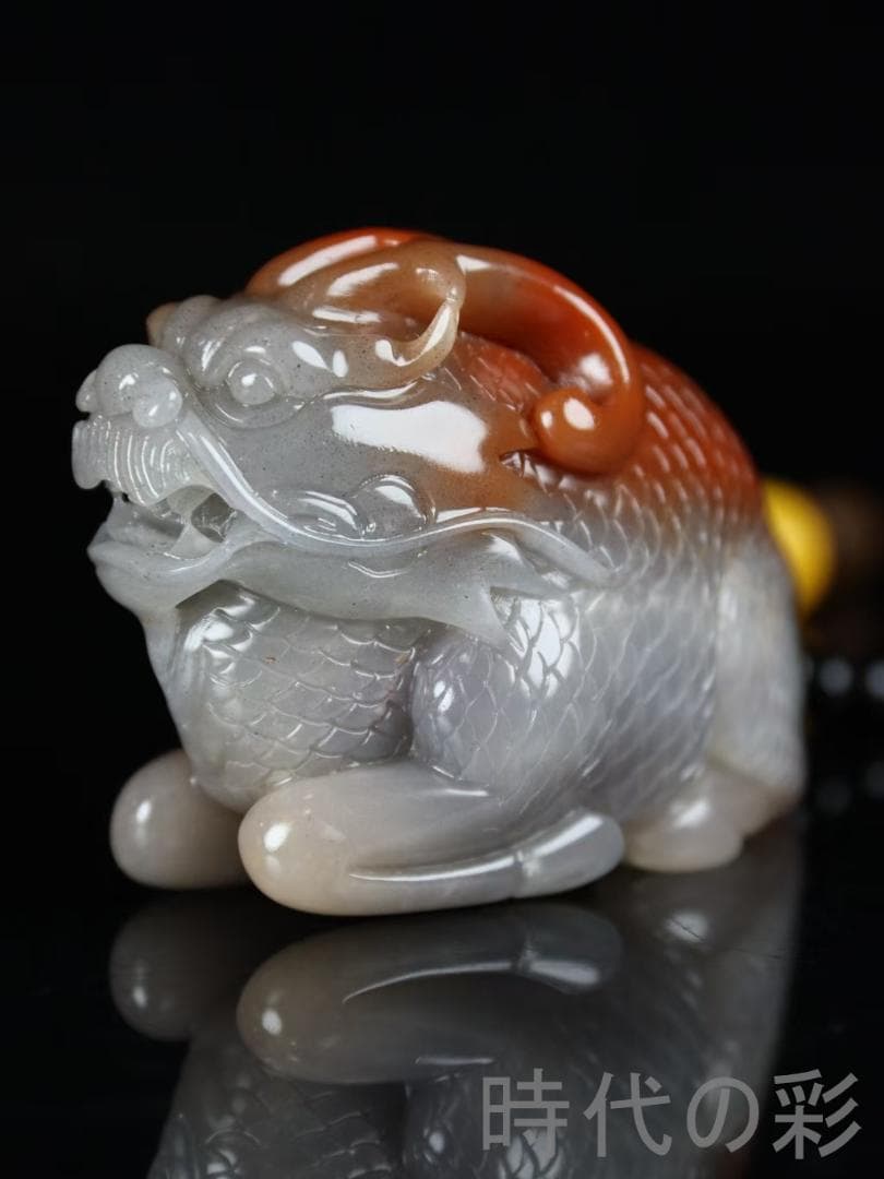 中国古美術【寿山石 瑞獣把件】瑞獣献福 密彫 手彫り 寿山石細作 在銘 賞石擺件