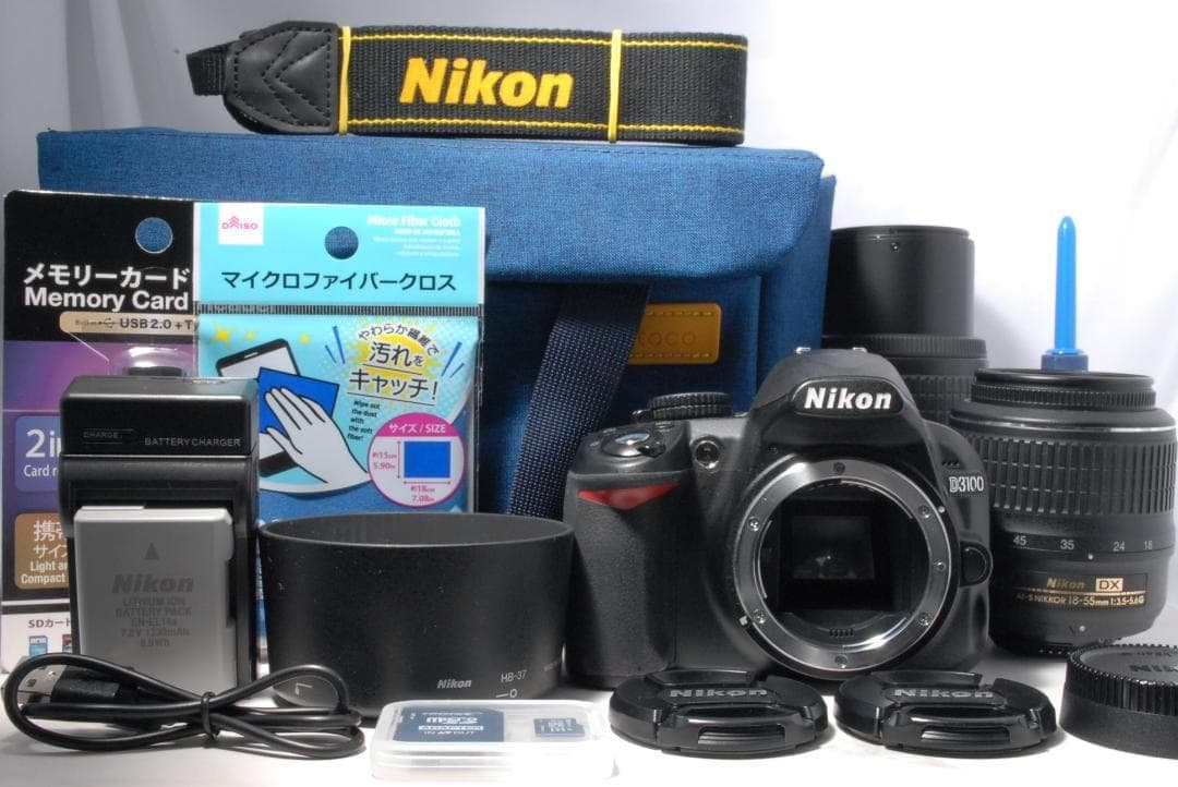 【美品】ニコン Nikon D3100 ダブルレンズ一眼レフカメラ