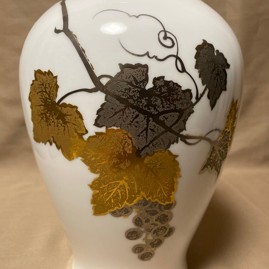 【美品】大倉陶園 金蝕葡萄柄 花瓶・花器・フラワーベース