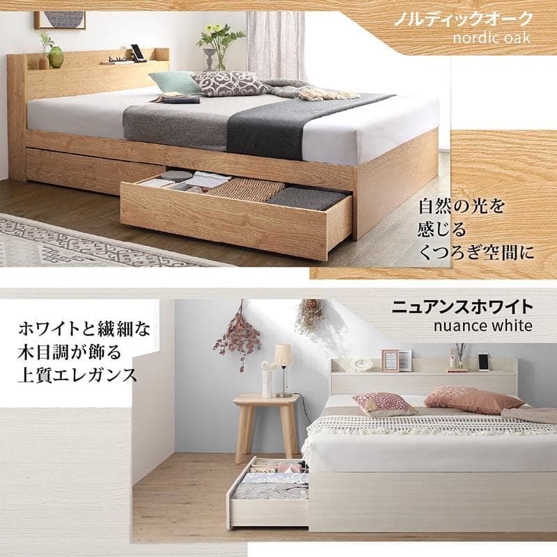 最安値！マットレスなし セミダブルベッド 収納 コンセント 送料込み！22