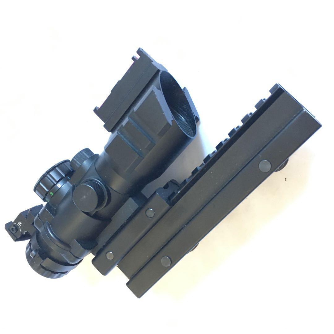 4倍固定倍率 イルミネーション ACOG ライフルスコープ ハイマウント セット