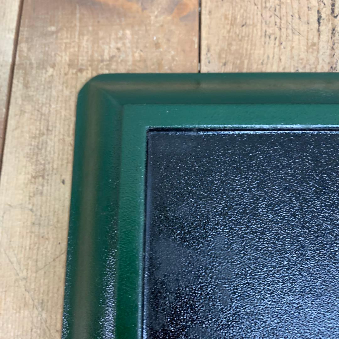 E-1 【箱付き】和モダン 角皿 プレート（朱色×深緑） 漆器風 飾り皿