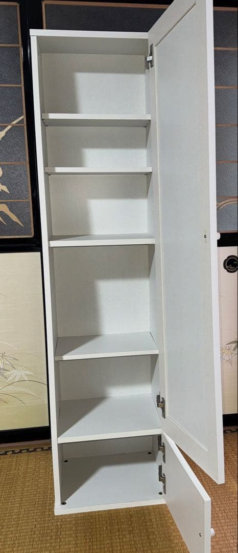 ぼん家具 全身鏡付きスタンドミラー ホワイト