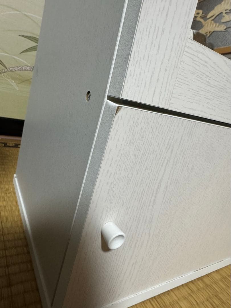 ぼん家具 全身鏡付きスタンドミラー ホワイト