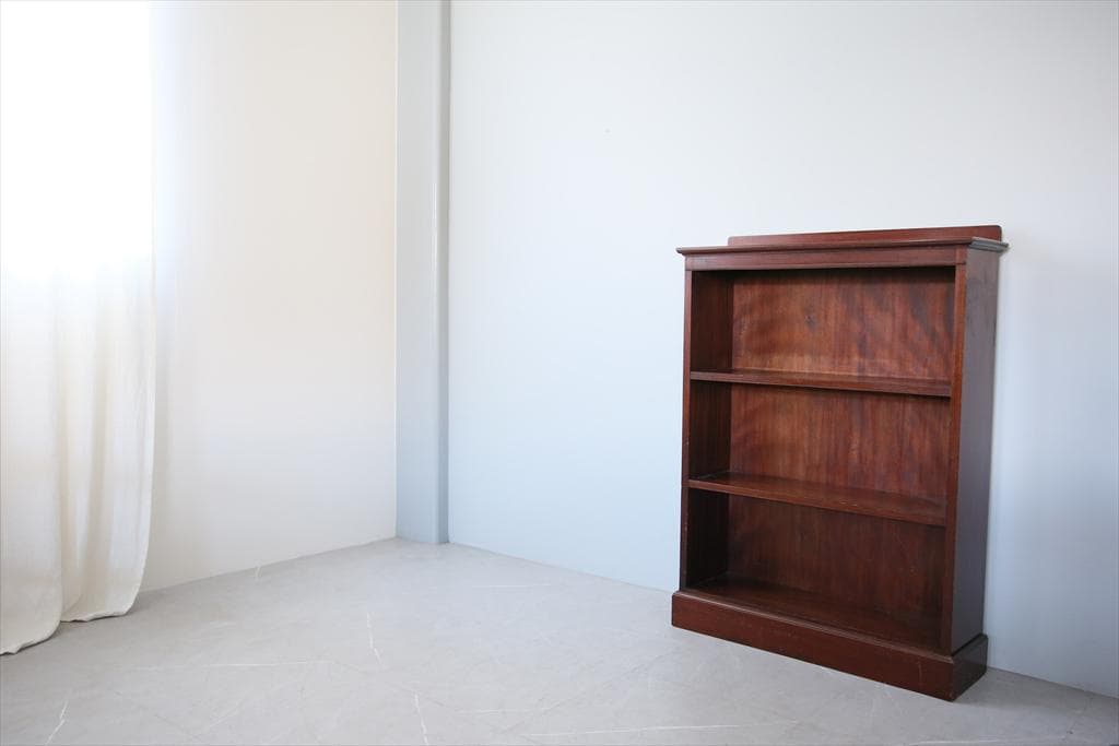 英国アンティーク木製ブックシェルフ/本棚/食器棚/飾り棚/収納ラック(89-89