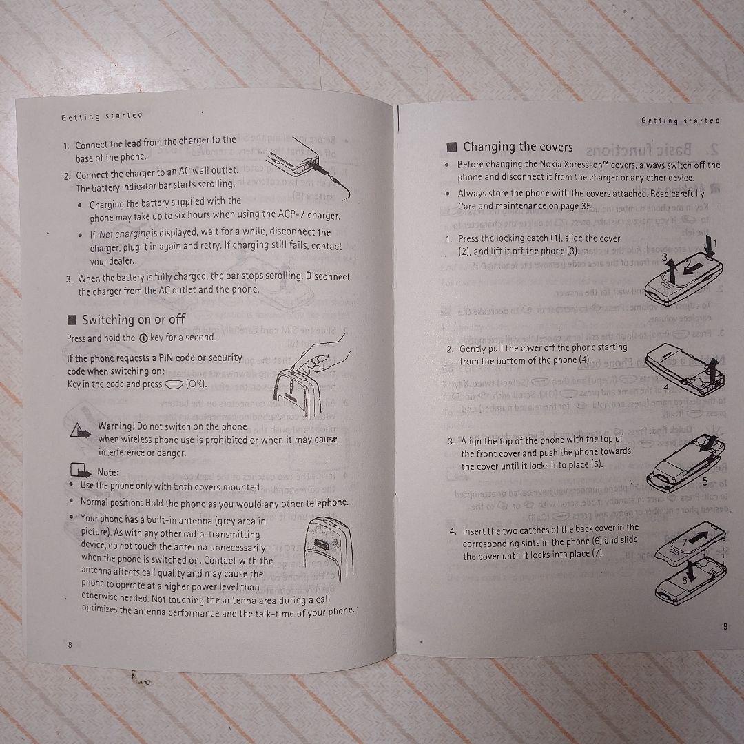 NOKIA 3315 携帯電話　アジア仕様　充電器　取説