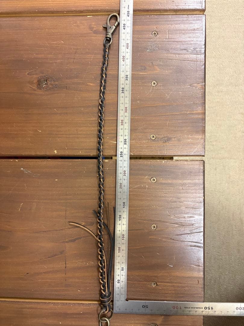 ショートトラッカーウォレット丘染めブラック茶芯　 ロープ　ヘッドの3点セット