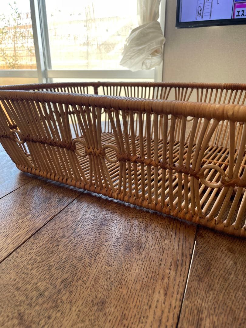 【古道具】バスケット／籠／ラタン／藤